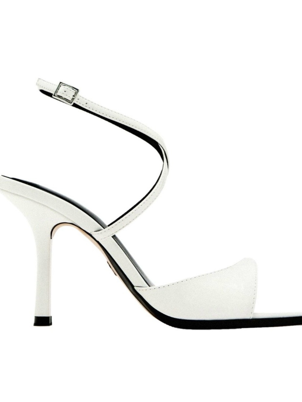 Zara White Heeled Sandals
